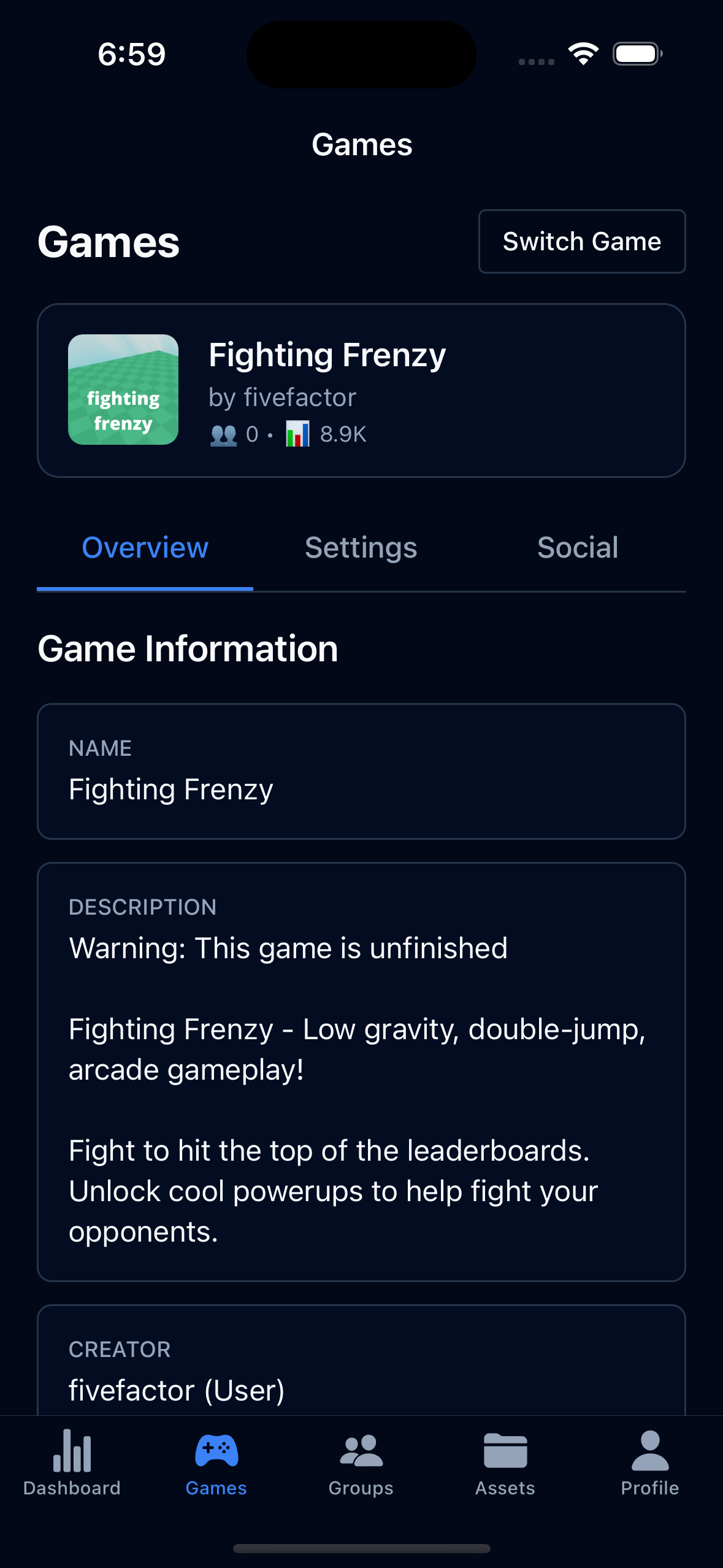RoPilot Games screen